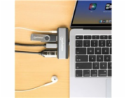 MANHATTAN Dokovací stanice USB-C 4v1, 1xHDMI, 1xUSB-C, 1xUSB, 1x3.5mm, šedá