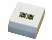 DATACOM Datová zásuvka STP CAT5E 2xRJ45 na omítku 45st. bílá