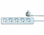 Prodlužovací kabel 1,5m / 5 zásuvek / bílý / PVC / 1mm2