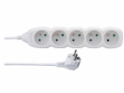 Prodlužovací kabel 1,5m / 5 zásuvek / bílý / PVC / 1mm2