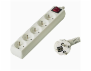 PREMIUMCORD Prodlužovací přívod 230V 7m, 5 zásuvek + vypínač, bílá