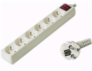 PREMIUMCORD Prodlužovací přívod 230V 5m, 6 zásuvek + vypínač, bílá