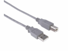 Kabel PremiumCord USB 2.0 A-B pro tiskárny 5m, šedý