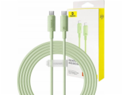 Rychlonabíjecí kabel Baseus USB-C na USB-C Habitat Series 2m 100W (zelený)