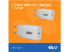 Club3D Nabíječka, USB-C, Power Delivery 15V/2A, 2-pack, bílá