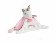 Doudou Dárková sada - plyšový muchláček jednorožec růžový 20 cm