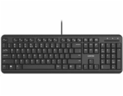 CANYON drátová klávesnice HKB-20, 105 kláves,tichá a tenká,velvet serie,RU layout/Cyrilice, černá