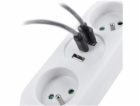Solight 2z + USB A+C 17W, cestovní prodlužovací přívod 1....