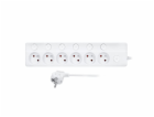 Solight 6z prodlužovací přívod, 3m, 3 x 1mm2, bílý, 6+1 v...