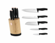 Sada nožů se stojanem BAMBOO 6 ks nerez Black Rose Collection BH-2752