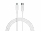 Datový kabel Allity AUC-02 USB-C/USB-C 2m 100W bílý