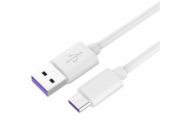 PremiumCord Kabel USB-C/M - USB 2.0 A/M, Super fast charging 5A, bílý, 0,5m