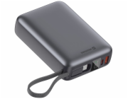 Swissten Power bank 20000 mAh 45W s integrovaným kabelem USB-C / šedá