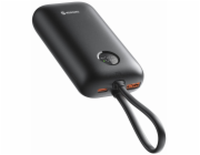 Swissten Power bank VOLTBOX 35W 10000 mAh s integrovanými kabely - USB-C, A, Lightning / černá