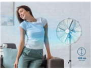 Orava SF-200 X stojanový kovový ventilátor, 3 stupně rychlosti, automatické otáčení, stříbrná