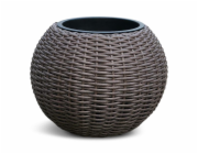 Květináč Domoletti 53000011100, plastový, O 42 cm, hnědý