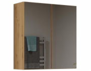 ZÁVĚSNÁ KOUPELNOVÁ SKŘÍŇKA S ZRCADLEM, DUB 22X60X60