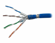 FTP kabel PlanetElite, Cat6A, drát, 4pár LS0H, Dca, stíněný, modrý, 500m