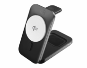 3mk bezdrátová nabíječka - MagRocket 3-in-1, technologie Qi2, 15W, černá