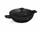 Pánev WOK s titanovým povrchem a poklicí 30 cm Matte Blac...