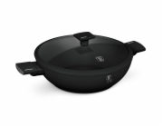 Pánev WOK s titanovým povrchem a poklicí 30 cm Matte Black Collection BH-8182
