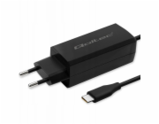 Qoltec 90W GaN nabíječka do zásuvky | 5–20 V | 3–4,5 A | USB-C 3.1