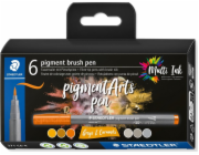Staedtler MultiInk pigmentové umělecké štětcové pero STAEDTLER sada 6 kusů, šedá a karamelová, maloobchod