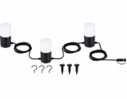Paulmann Plug & Shine TUBS 3x2W 3000K E14 IP44 24V antracitová / hliníková světelný řetěz
