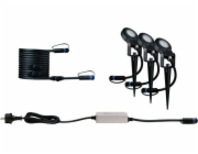 Paulmann Nástěnná lampa zahradní bodové světlo, Plug & Shine STING LED, 3x 6,3W, 2200K, IP67, 24V, antracitová/hliníková