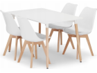Leobert Sada obdélníkového stolu ADRIA 120x80 bílý + 4 ži...