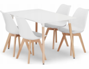 Leobert Sada obdélníkového stolu ADRIA 120x80 bílý + 4 židle MARK bílé