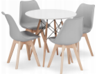 Leobert Sada kulatého stolu TODI 80 cm bílý + 4 židle MAR...