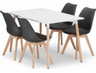 Leobert Sada obdélníkového stolu ADRIA 120x80 bílý + 4 ži...