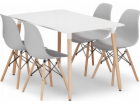 Leobert Sada obdélníkového stolu ADRIA 120x80 bílý + 4 ži...