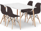 Leobert Sada obdélníkového stolu ADRIA 120x80 bílý + 4 ko...