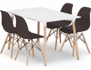 Leobert Sada obdélníkového stolu ADRIA 120x80 bílý + 4 konferenční židle OSAKA