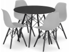 Leobert Sada kulatého stolu TODI 80 černý + 4 židle OSAKA...