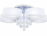 Mdeco Stropní lampa ELMDRS8006/5 8C Kovové svítidlo MDECO s dálkovým ovládáním, křišťálové, glamour, chrom, bílé
