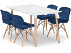 Leobert Sada obdélníkového stolu ADRIA 120x80 bílý + 4 ži...