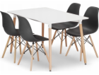 Leobert Sada obdélníkového stolu ADRIA 120x80 bílý + 4 ži...
