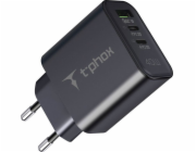 T-Phox Nabíječka FLEXI 40W 2xUSB-C/USB ČERNÁ