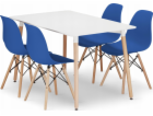 Leobert Sada obdélníkového stolu ADRIA 120x80 bílý + 4 ži...