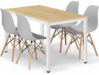 Leobert Sada obdélníkového stolu TESSA 120x60 dub + 4 žid...