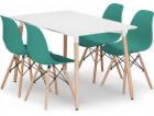 Leobert Sada obdélníkového stolu ADRIA 120x80 bílý + 4 ži...