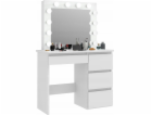 Funfit Kosmetický toaletní stolek s LED zrcadlem bílý