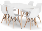 Leobert Sada obdélníkového stolu ADRIA 120x80 bílý + 6 ži...