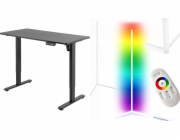 Mozos Desk Mozos ED-PRO Desk Black 120 cm x 60 cm + Rohová stojací lampa LC-RGB LED White