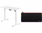 Mozos Desk ED PRO WH bílý stůl 120 cm x 60 cm + herní podložka