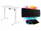 Mozos Desk ED PRO WH Desk White 120 cm x 60 cm + PODSVÍCE...