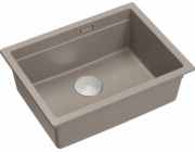 Quadron UNIQUE LOGAN 100 GraniteQ dřez, měkká taupe barva, 56x45x21,5 cm, 1 dřez, závěsný, s manuálním sifonem, zlatý